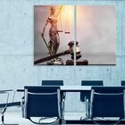 Kit 2 Telas Decorativas Advocacia Direito Deusa Da Justiça E