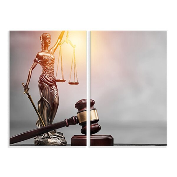 Kit 2 Telas Decorativas Advocacia Direito Deusa Da Justiça E