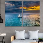 Kit 2 Telas Decorativas Barco Alto Mar