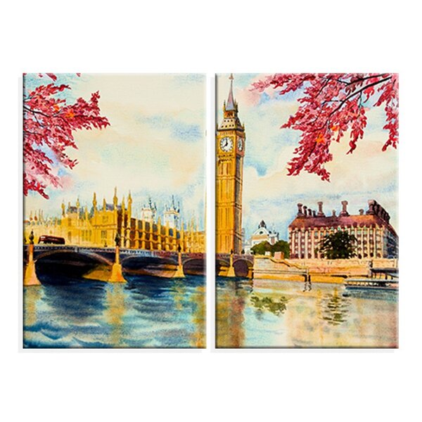 Kit 2 Telas Decorativas Big Ben London