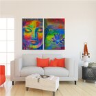 Kit 2 Telas Decorativas Buda Hindu Abstrato