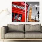 Kit 2 Telas Decorativas Cabine Telefônica Londres