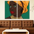 Kit 2 Telas Decorativas Cultura Mulher Africana