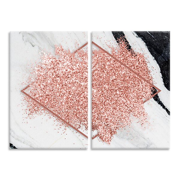 Kit 2 Telas Decorativas Efeito Marmorizado E Glitter