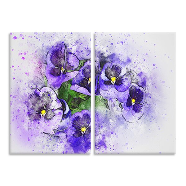 Kit 2 Telas Decorativas Flor Amor-perfeito