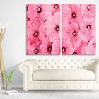 Kit 2 Telas Decorativas Flores Rosas Abstratas