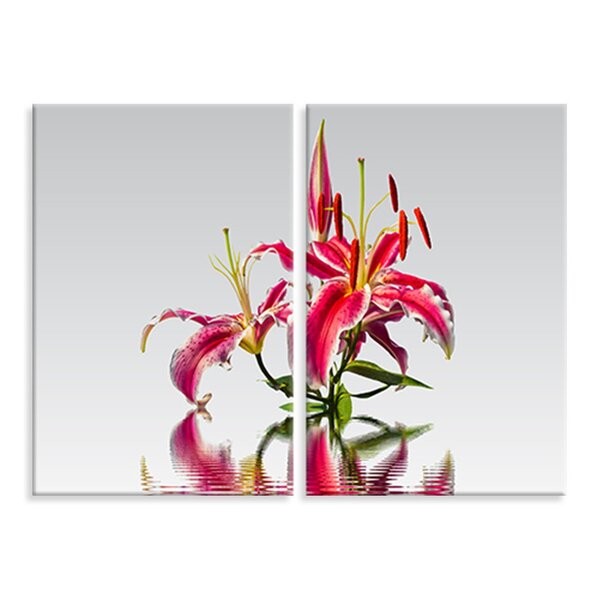 Kit 2 Telas Decorativas Lírio Vermelho