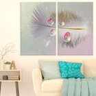 Kit 2 Telas Decorativas Pena E Gotas