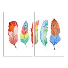 Kit 2 Telas Decorativas Penas Coloridas