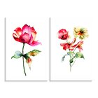 Kit 2 Telas Decorativas Pintura Flores Abstratas