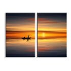Kit 2 Telas Decorativas Pôr Do Sol Pescador