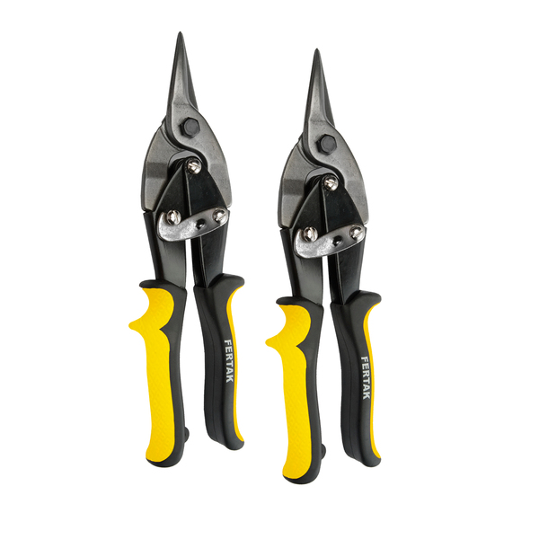 Kit 2 Tesouras Aviação Corte Reto Chapa Ferro