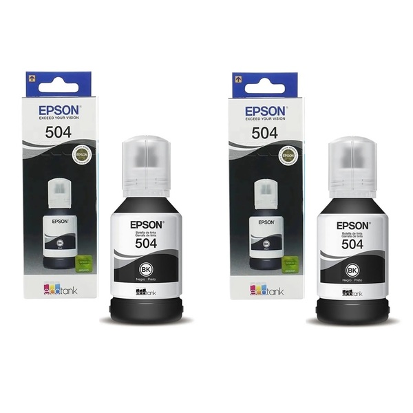 Kit 2 Tinta Preto Original Epson 504 T504 L4150, L4160, L6161