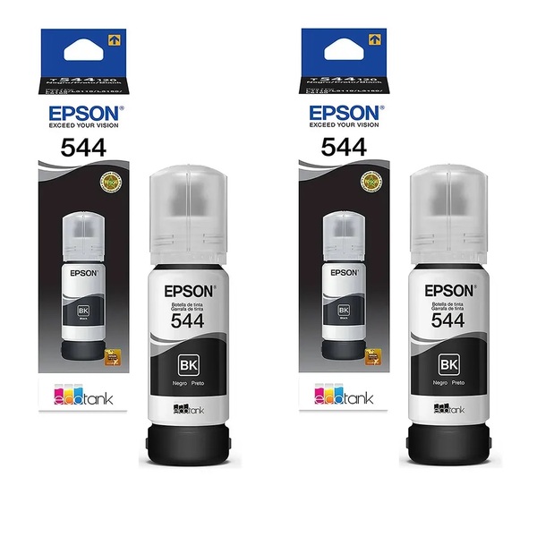 Kit 2 Tintas Epson Original 544 T544 - 2 Preto