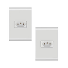 Kit 2 Tomadas 10a 250v Tramontina Liz 4x2 Branca