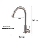 Kit 2 Torneira De Cozinha Bancada 1/4 De Volta Inox Escovado