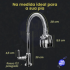 Kit 2 Torneira Gourmet Para Cozinha De Mesa 1/4 De Volta Com