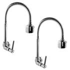 Kit 2 Torneira Gourmet Para Cozinha De Parede Tubo Flexível