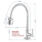 Kit 2 Torneira Gourmet Para Pia Cozinha Mesa Bancada Luxo Del