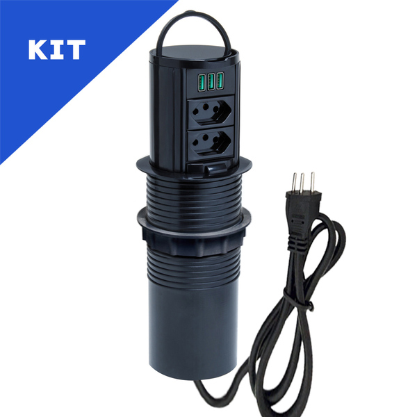 Kit 2 Torres De Tomada Totem Manual Alça 2 Tom 10a 3usb 5.2a