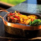 Kit 2 Travessa Oval Para Porção Alça Cobre Pedra Sabão P E M