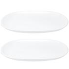 Kit 2 Travessas Oval Melamina 26x17cm Rasa Buffet Branca Rest