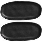Kit 2 Travessas Rasas 16,5x8cm Orgânico Preto Cerâmica Mesa P