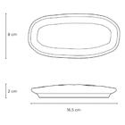 Kit 2 Travessas Rasas 16,5x8cm Orgânico Preto Cerâmica Mesa P