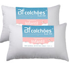 Kit 2 Travesseiros Infantil Baixo Fibra Siliconada Antialérgi