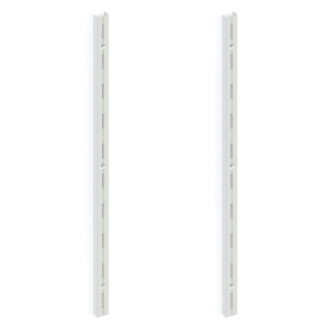 Foto de Kit 2 Trilho P/ Prateleira Cremalheira Aço Simples 1m Branco