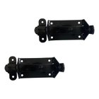 Kit 2 Trinco Fecho Chato Portão Porta Cadeado 11x5cm Preto