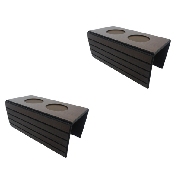 Kit 2 Un Bandeja Apoio Braço Sofá Esteira Flexível Madeira Md