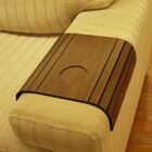 Kit 2 Un Bandeja Apoio Braço Sofá Esteira Flexível Madeira Md