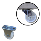 Kit 2 Un Rodízio Rodinha Placa Base Aço Fixo Roda Nylon Diâme