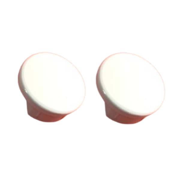 Kit 2 Un Tampa Corrimão Aluminio Para Tubo 2 Branco Achatado