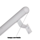 Kit 2 Un Tampa Corrimão Aluminio Para Tubo 2 Branco Achatado