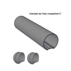 Kit 2 Un Tampa Corrimão Aluminio Para Tubo 2 Branco Achatado