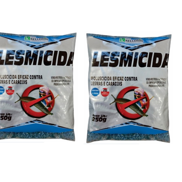 Kit 2 Und Lesmicida Kelldrin 250g Combate Lesmas Caramujos E