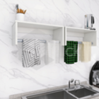 Kit 2 Uni Cabideiro Prateleira Araras Roupas Cm Branco Vintag