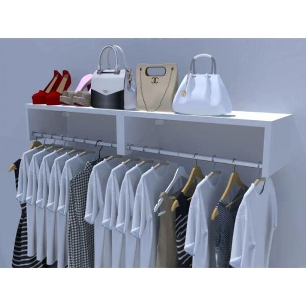 Kit 2 Unidades Cabideiro Araras Roupas Cm Brancoajl