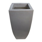 Kit 2 Vaso Quadrado para Planta em Polietileno 41cm Cinza