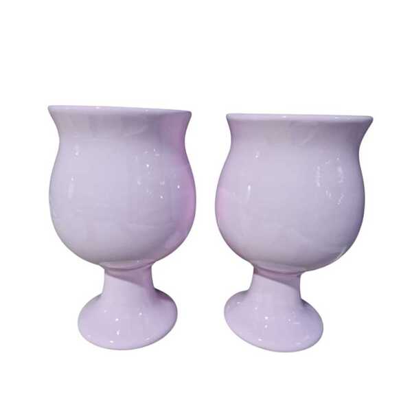 Kit 2 Vaso Taça Luxo Para Decoração De Casa E Festa Em Cêrami