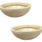 Kit 2 Vasos Bacias Para Plantas Polietileno 32x11cm Bege