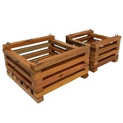 Kit 2 Vasos Cachepot De Madeira Quadrado Para Orquídeas