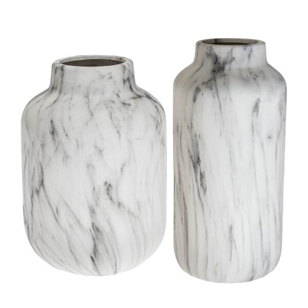 Kit 2 Vasos De Cerâmica Marmorizado St1675