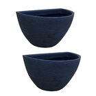 Kit 2 Vasos De Parede Azul Para Jardim Vertical 18x33