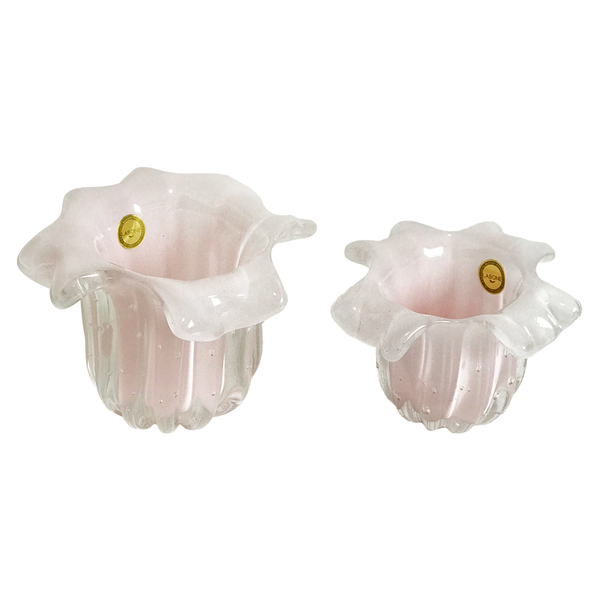 Kit 2 Vasos Porta Pincel Decorativo Cristal Murano 9/12cm Art