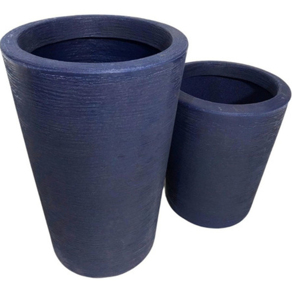 Kit 2 Vasos Redondo Polietileno Pequeno E Médio Azul