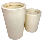 Kit 2 Vasos Redondo Polietileno Pequeno E Médio Bege