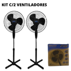 Kit 2 Ventiladores Coluna Pedestal 40cm Com 3 Pás 45w